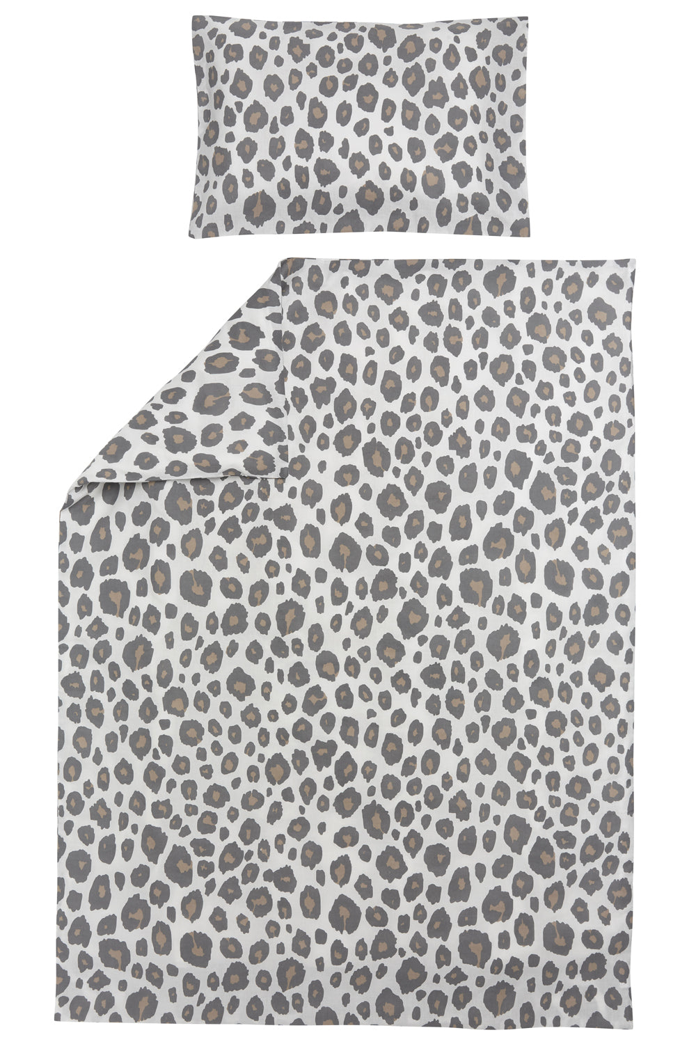 Meyco Baby Dekbedovertrekset Panter Neutral 120x150 cm voor peuterbed met subtiele panterprint