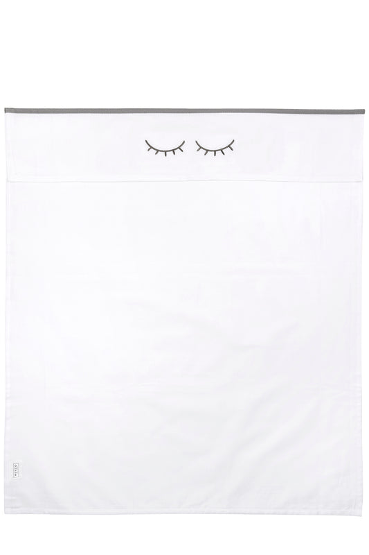 Meyco Baby Wieglaken Sleepy Eyes grijs en wit, 75x100 cm