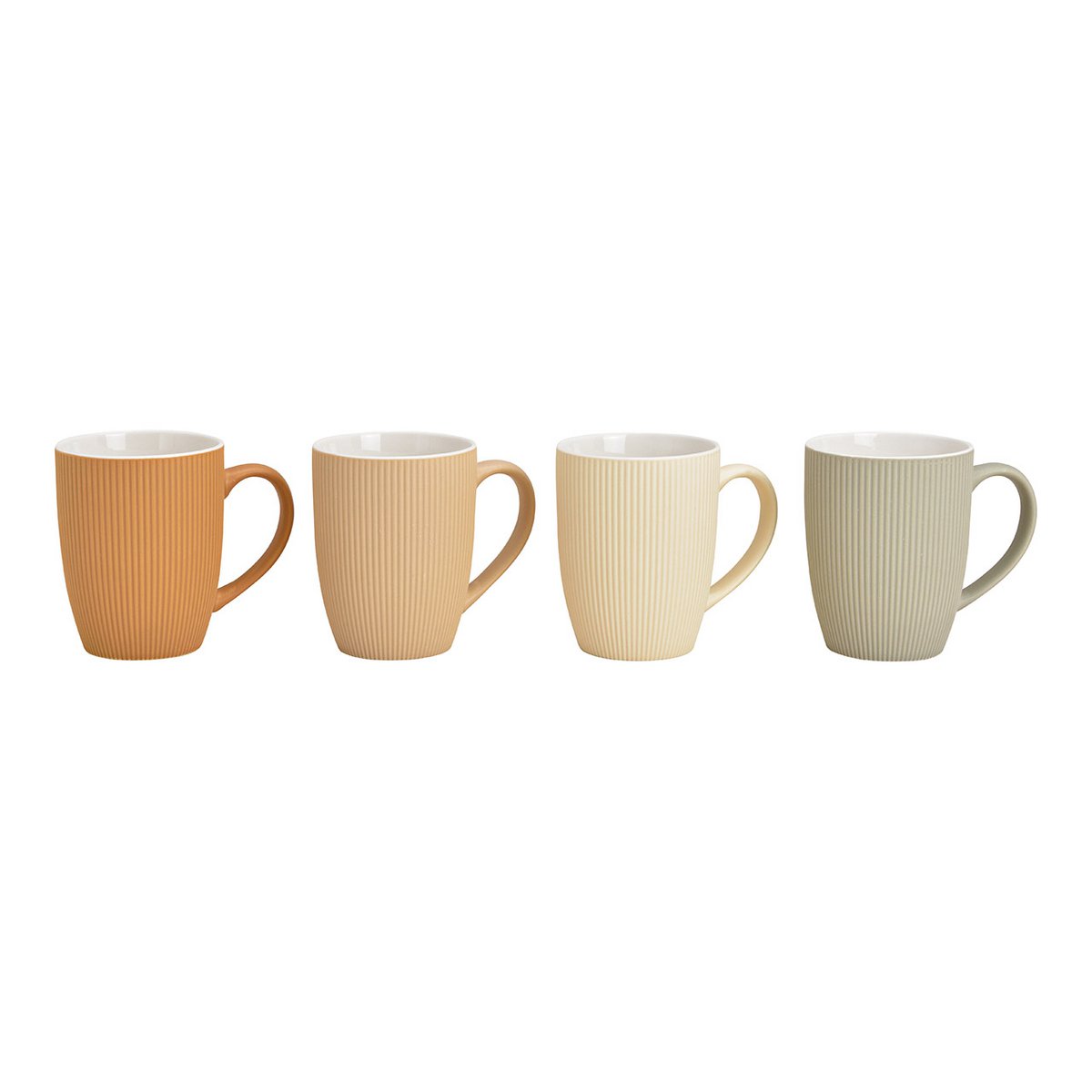 Wurm koffiemokken set Earth in aardetinten van porselein – set van 4 voor koffie en thee