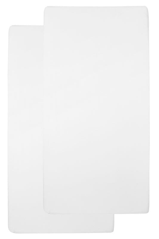 Meyco Baby Hoeslaken Jersey Uni White, 60x120 cm, set van 2
