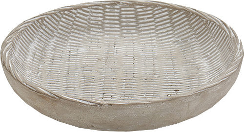 Decoratieve schaal in grijs betonlook van Ibergarden, 24.5x24.5x4.5 cm, perfect voor binnen- en buitendecoratie.