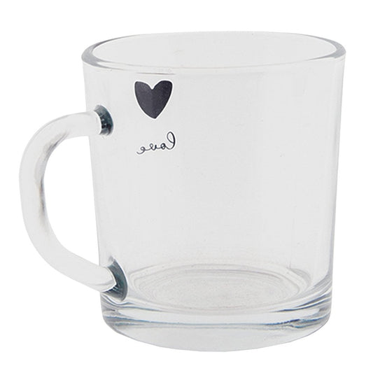 Theeglas Love van Clayre & Eef met hartje, 250 ml, ideaal voor thee, high tea en een gezellig rustmoment