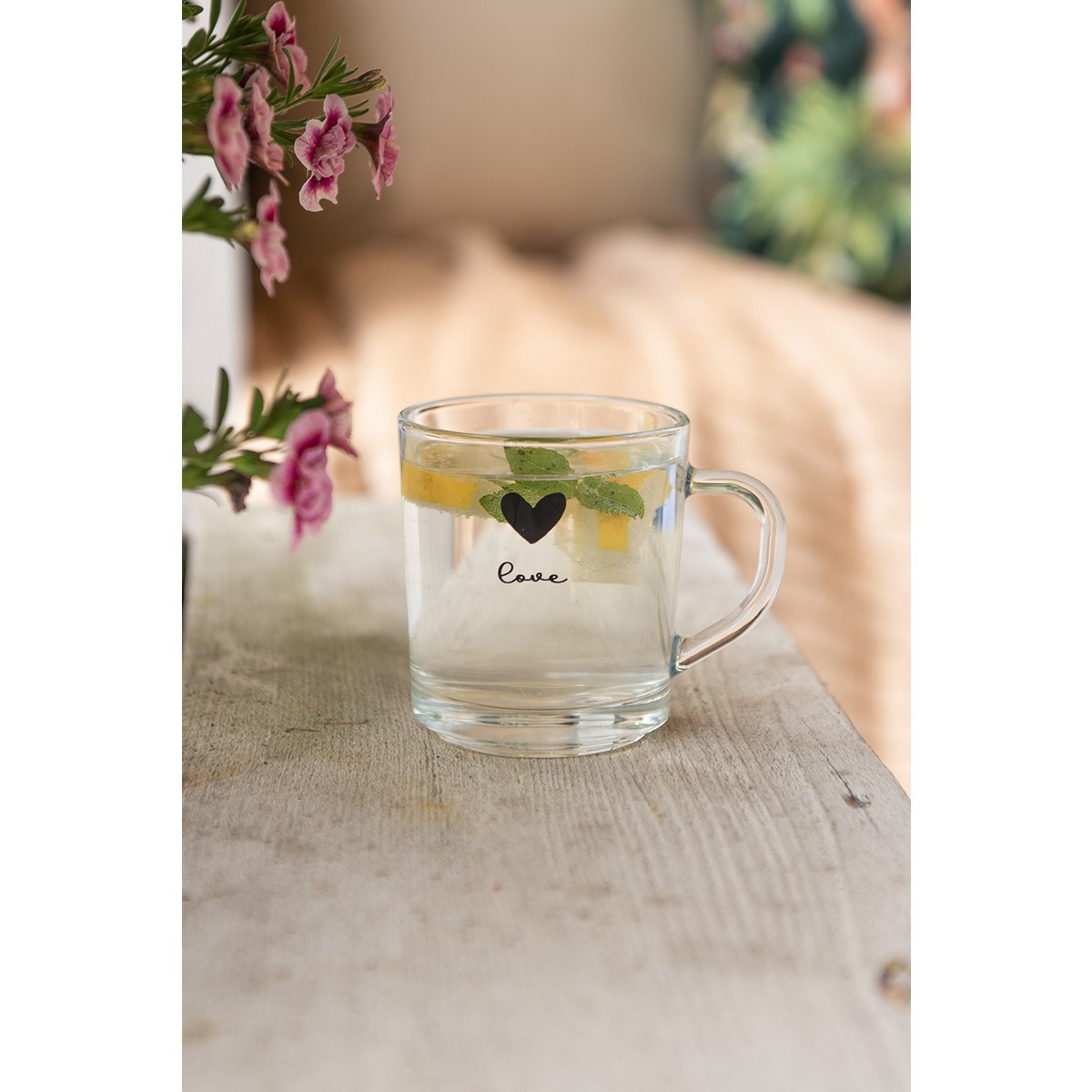 Theeglas Love van Clayre & Eef met hartje, 250 ml, ideaal voor thee, high tea en een gezellig rustmoment