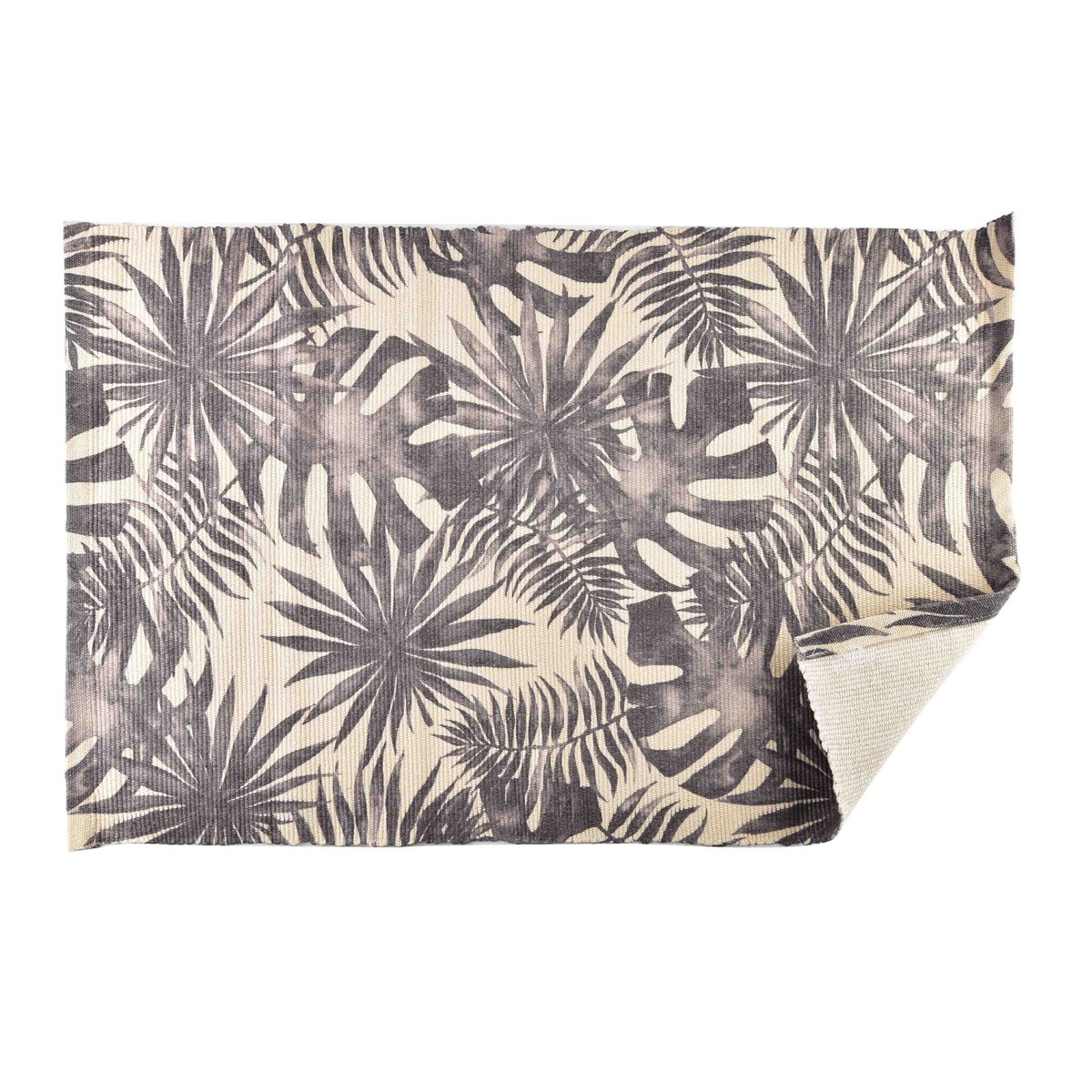 Mondex Jungle vloerkleed 60x90 cm met tropisch jungle motief van bladeren en planten, perfect voor kinderkamers en moderne interieurs.