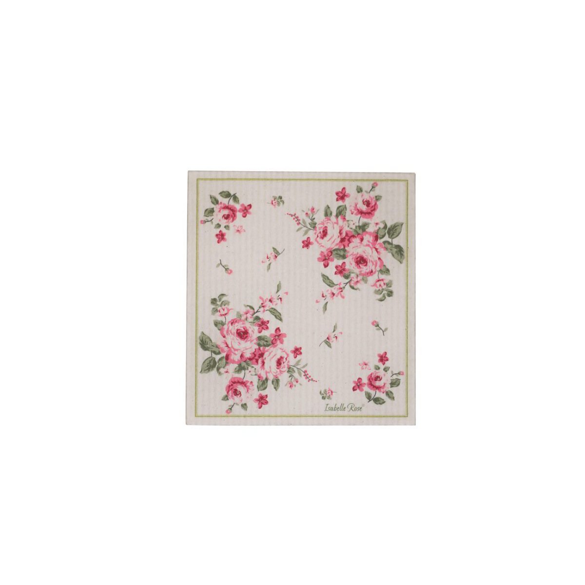 Duurzame Zweedse vaatdoek Bella met bloemenprint van biologisch afbreekbaar katoen en cellulose (17x20cm)