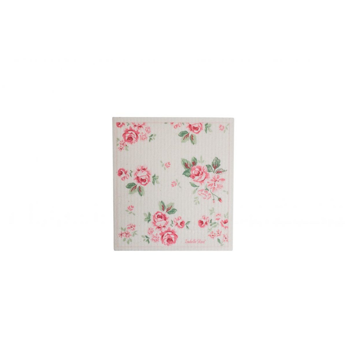 Duurzame Zweedse vaatdoek Lucy met bloemenprint (17x20cm) van biologisch afbreekbaar katoen en cellulose