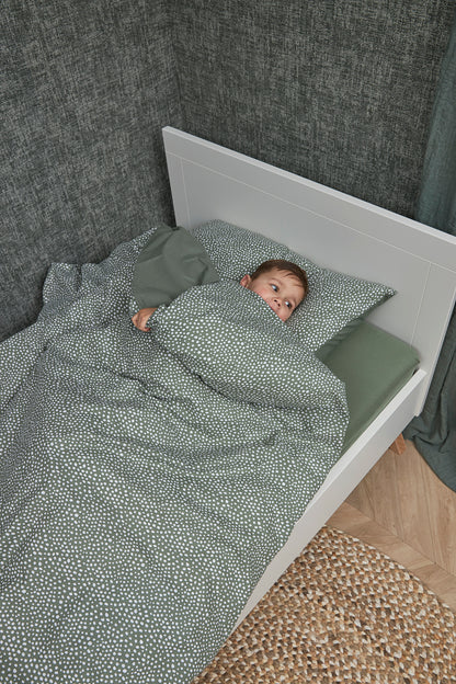 Meyco Baby Dekbedovertrekset Cheetah Uni Forest Green 120x150 cm voor peuterbed met trendy cheetah print