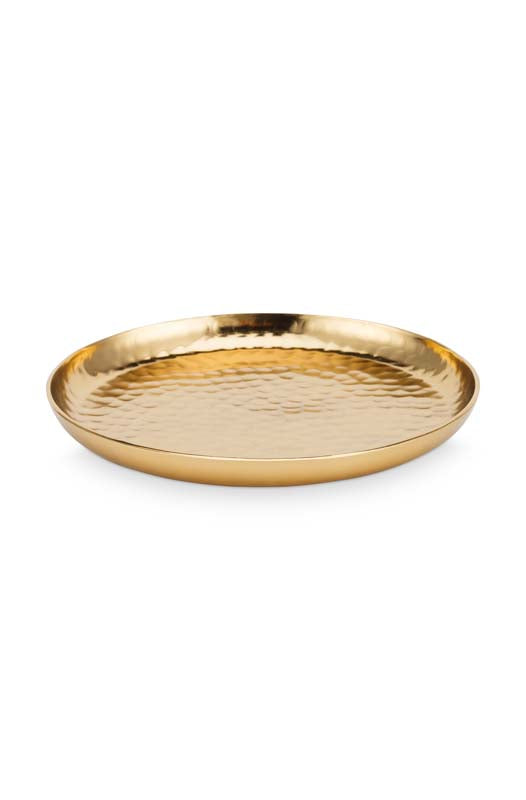 Gouden dienblad van vtwonen, diameter 15 cm, ideaal als decoratieve schaal.