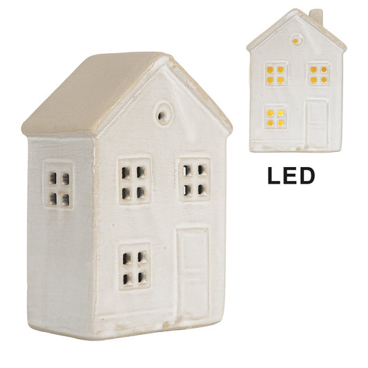 Decoratief LED Huisje - 8x5x12 - Beige