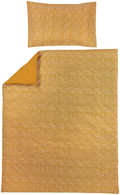 Meyco Baby Dekbedovertrekset Cheetah/Uni Honey Gold 120x150 cm voor ledikant of dreumes bed