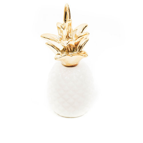 Ananas Wit/Goud 5x5x11 cm