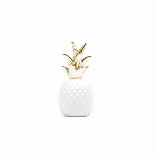 Ananas Wit/Goud 5x5x11 cm