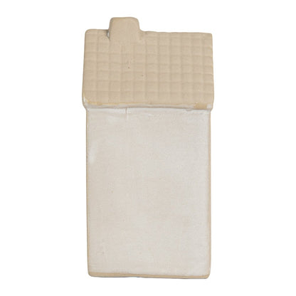 Beige decoratief LED huisje van Clayre & Eef met warm licht, perfect voor kerstdecoratie en sfeervol interieur