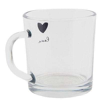 Theeglas Love van Clayre & Eef met hartje, 250 ml, ideaal voor thee, high tea en een gezellig rustmoment