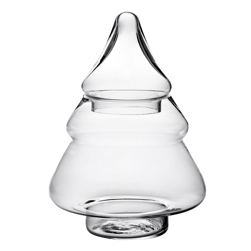 Glazen voorraadpot Kerstboom van Clayre & Eef, ideaal voor snoep, koekjes en kerstdecoratie tijdens de feestdagen