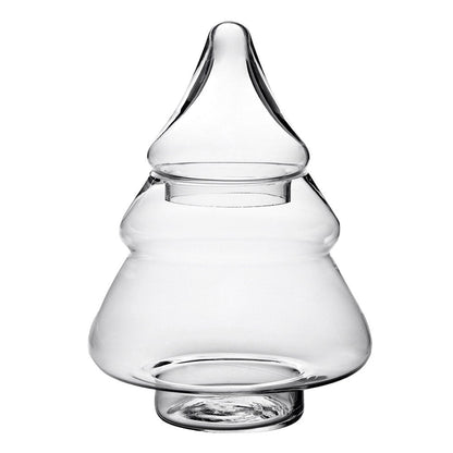 Glazen voorraadpot Kerstboom van Clayre & Eef, ideaal voor snoep, koekjes en kerstdecoratie tijdens de feestdagen