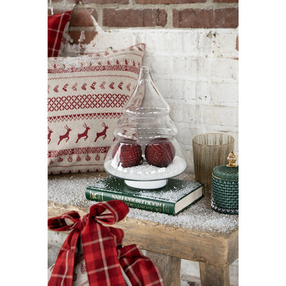 Glazen voorraadpot Kerstboom van Clayre & Eef, ideaal voor snoep, koekjes en kerstdecoratie tijdens de feestdagen