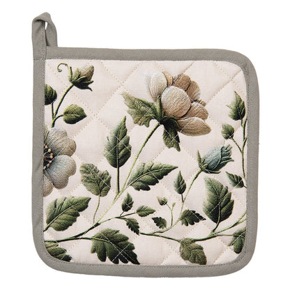 Pannenlap Gently Blooming van Clayre & Eef in wit met bloemen en bladeren