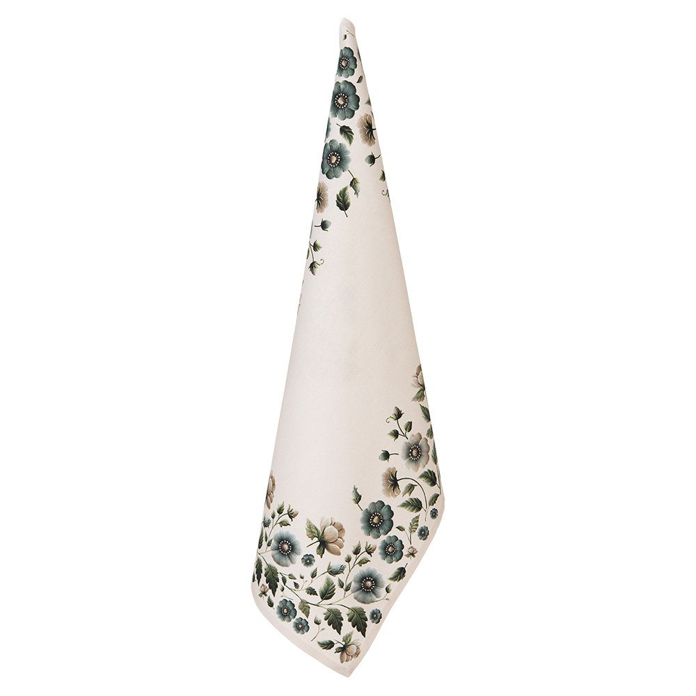 Keukendoek Gently Blooming met witte stof en bloemenprint van Clayre & Eef.