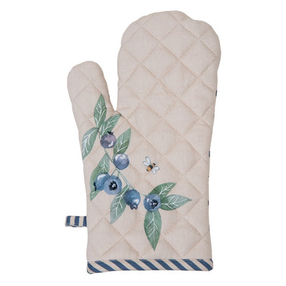 Clayre & Eef ovenwant Blueberry Fields met blauwe bessen en bloemen in landelijke stijl van katoen