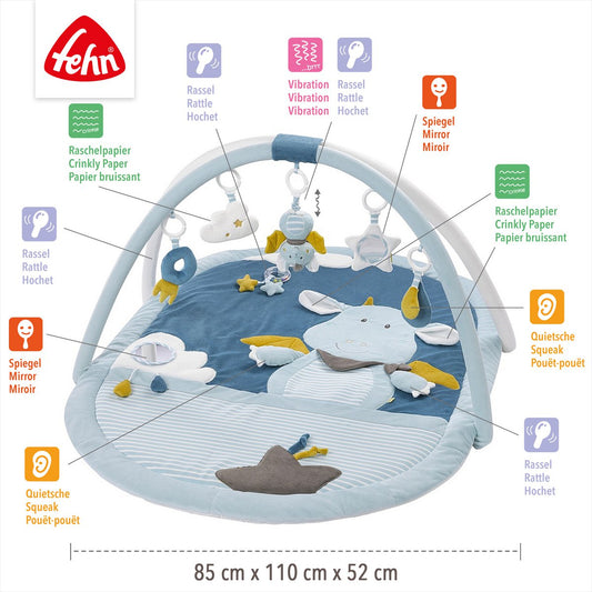 Babygym Little Castle Draakje van Fehn met zacht speelkleed en hangspeeltjes