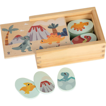Small Foot Memory Dino kinderspel met houten kaartjes en dinosaurus thema – educatief spel voor peuters en kleuters.