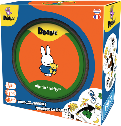 Dobble Nijntje kaartspel met Dick Bruna illustraties – leuk en leerzaam spel voor kinderen vanaf 4 jaar.
