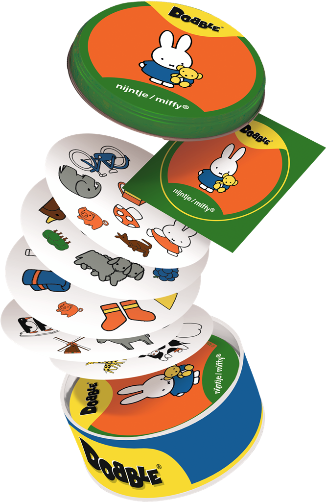 Dobble Nijntje kaartspel met Dick Bruna illustraties – leuk en leerzaam spel voor kinderen vanaf 4 jaar.