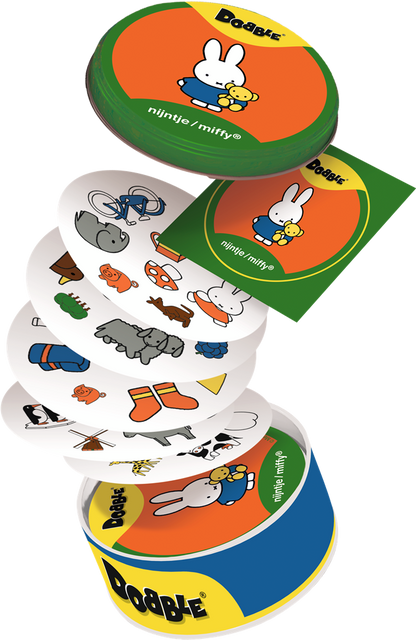 Dobble Nijntje kaartspel met Dick Bruna illustraties – leuk en leerzaam spel voor kinderen vanaf 4 jaar.