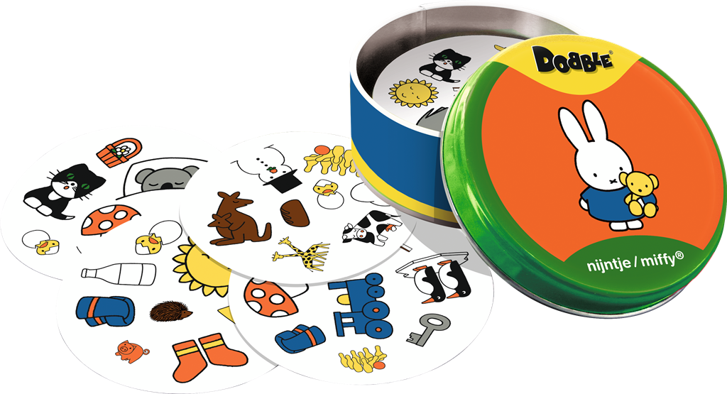 Dobble Nijntje kaartspel met Dick Bruna illustraties – leuk en leerzaam spel voor kinderen vanaf 4 jaar.