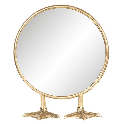 Gouden staande spiegel met eenden voet