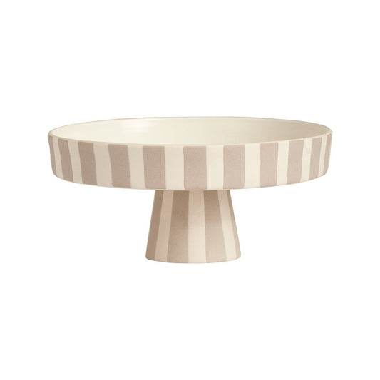 Toppu taartplateau van keramiek in beige en bruin voor taart en gebak