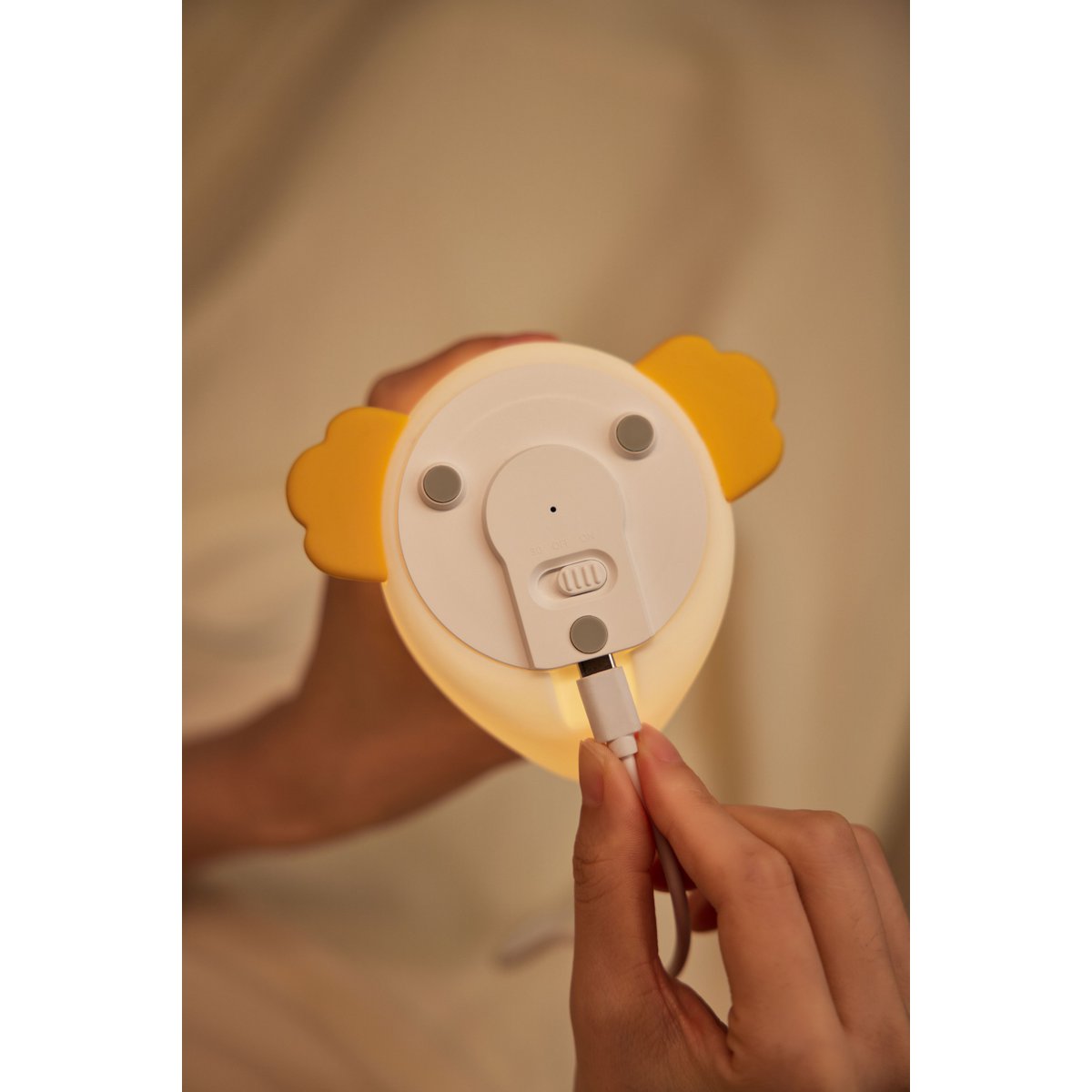 Witte gans nachtlampje met warm geel LED-licht – schattige goose decoratie voor babykamer of kinderkamer