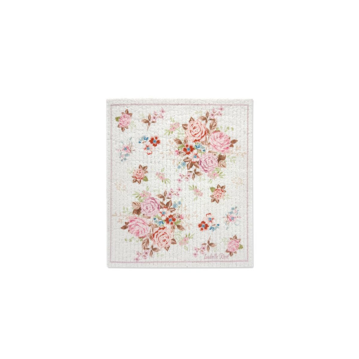 Duurzame Zweedse vaatdoek Flora met bloemenprint van katoen en cellulose (17x20cm)